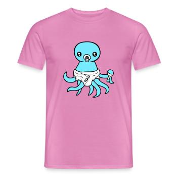 Octopus Bébé Hochet Couche Sucette Enfant Né - T-shirt homme - rose - Devant - AI Model Male 178 dark (178cm)