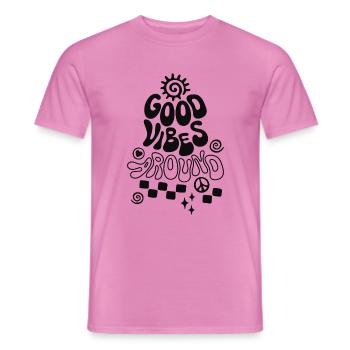 Bonne ambiance autour du dicton rétro - T-shirt homme - rose - Devant - AI Model Male 178 dark (178cm)