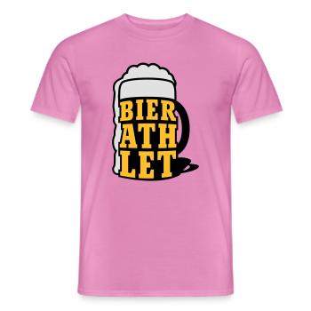 Bierathlet | Beer | Bier - Men's T-Shirt - pink - Front - AI Model Male 178 dark (178cm)