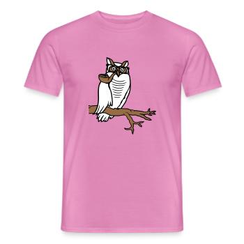 Pipe hibou fumer vieux grand-père aigle hibou branche arbre forêt - T-shirt homme - rose - Devant - AI Model Male 178 dark (178cm)