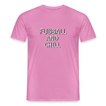 FOOTBALL AND CHILL - Men's T-Shirt - pink - Front - AI Model Male 178 dark (178cm)