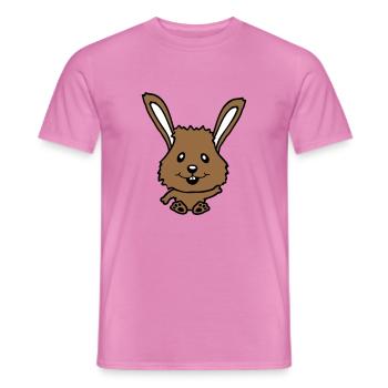Hase Kaninchen Häschen Cartoon Kleintier niedlich - Männer T-Shirt - Pink - Vorne - AI Model Male 178 dark (178cm)