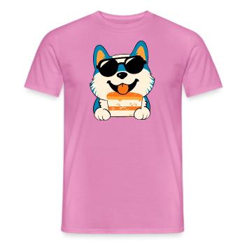 Cool Dog - Männer T-Shirt - Pink - Vorne - AI Model Male 178 dark (178cm)