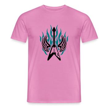 guitar wing flame - Männer T-Shirt - Pink - Vorne - AI Model Male 178 dark (178cm)
