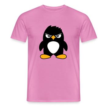 Pinguin guckt ernst böse gefährlicher cooler Blick - Men's T-Shirt - pink - Front - AI Model Male 178 dark (178cm)