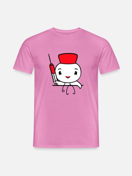 Kaczka Pielęgniarka Lekarz Strzykawka Szpital Śliczny - T-shirt męski - różowy
