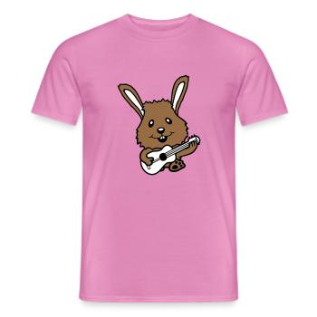 Lapin jouant de la guitare Musique Instrument de loisir amusant - T-shirt homme - rose - Devant - AI Model Male 178 dark (178cm)