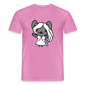Bunny Girl Pretty Woman Bunny Waving Long Hair - Men's T-Shirt - pink - Front - AI Model Male 178 dark (178cm)