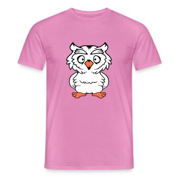 hibou oiseau aigle hibou hibou nuit oiseau effraie des granges chouette bande dessinée - T-shirt homme - rose - Devant - AI Model Male 178 dark (178cm)