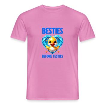 Geometric Besties Before Testies - Men's T-Shirt - pink - Front - AI Model Male 178 dark (178cm)