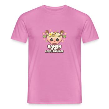 Le ramen, c’est la vie - T-shirt homme - rose - Devant - AI Model Male 178 dark (178cm)