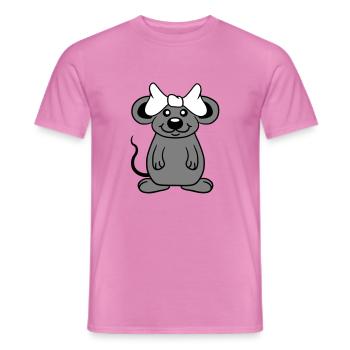 Mouse Woman Pretty Bow Girl Little Rat Cute - Men's T-Shirt - pink - Front - AI Model Male 178 dark (178cm)