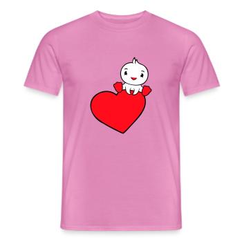 Canard Assis Sur Un Grand Coeur La Saint-Valentin Amour Doux - T-shirt homme - rose - Devant - AI Model Male 178 dark (178cm)