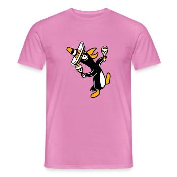 Pingouin, hochet, fête, culture mexicaine, chapeau, Fun - T-shirt homme - rose - Devant - AI Model Male 178 dark (178cm)