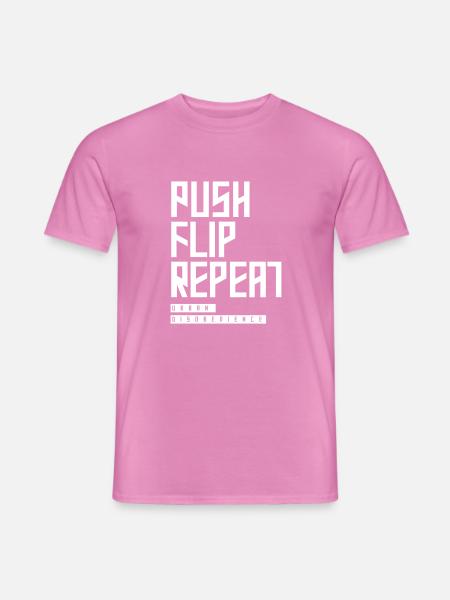 PushFlipRepeat - Männer T-Shirt - Pink