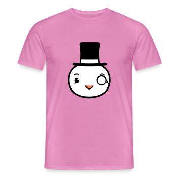 Sir Vogel Zylinder Hut Monokel Brille reicher Herr - Männer T-Shirt - Pink - Vorne - AI Model Male 178 dark (178cm)