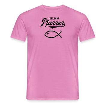 Pfarrer est 2025 Fisch Symbol Christentum Kirche - Männer T-Shirt - Pink - Vorne - AI Model Male 178 dark (178cm)