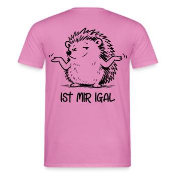 Igel - ist mir igal - Männer T-Shirt - Pink - Hinten - AI Model Male 178 dark (178cm)