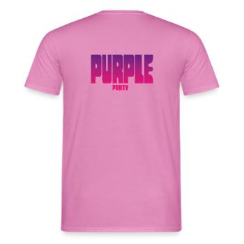 Purple Party Gradient Großbuchstaben - Männer T-Shirt - Pink - Hinten - AI Model Male 178 dark (178cm)