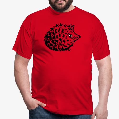 Herbstlicher Igel (schwarz-weiß Stencil-Look) - Männer T-Shirt