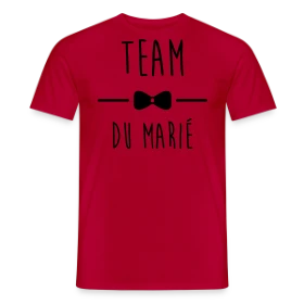 Maquette de T-shirt homme « T-shirt Team du Marié : Pour un EVG au Top ! » à imprimer et personnaliser