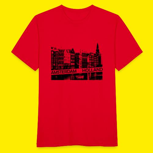 Amsterdam Canal, houses and boat Holland - Mannen T-shirt
