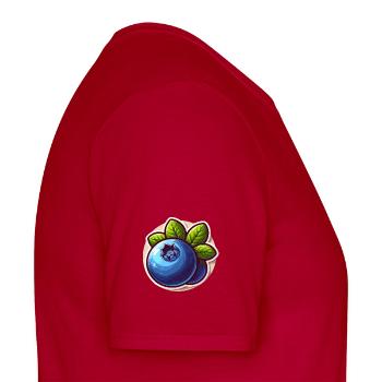 Helle Blaubeeren und grüne Blätter - Männer T-Shirt - Rot - Rechts - AI Model Male 178 dark (178cm)