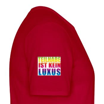Teilhabe ist kein Luxus - Männer T-Shirt - Rot - Rechts - AI Model Male 178 dark (178cm)