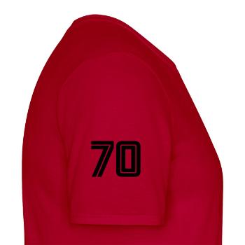 70 - Men's T-Shirt - red - Right - AI Model Male 178 dark (178cm)
