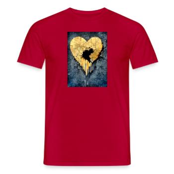 Broken heart - Men's T-Shirt - red - Front - AI Model Male 178 dark (178cm)