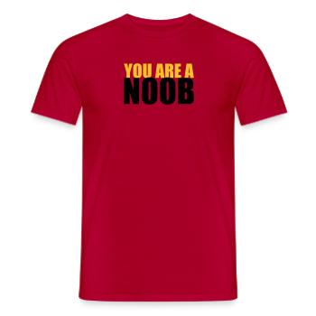 youareanoob - Men's T-Shirt - red - Front - AI Model Male 178 dark (178cm)
