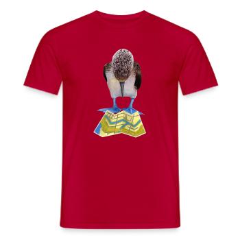 Blue-footed boobies road map - Men's T-Shirt - red - Front - AI Model Male 178 dark (178cm)