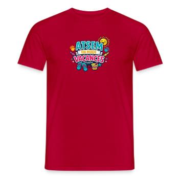 ATSEM en Mode Vacances Cadeau - T-shirt homme - rouge - Devant - AI Model Male 178 dark (178cm)