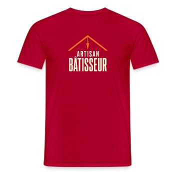 artisan-builder-print - Men's T-Shirt - red - Front - AI Model Male 178 dark (178cm)