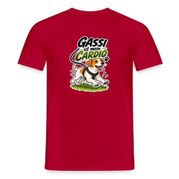 Gassi ist mein Cardio - Männer T-Shirt - Rot - Vorne - AI Model Male 178 dark (178cm)