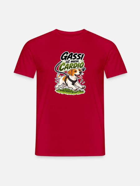 Gassi ist mein Cardio - Männer T-Shirt - Rot