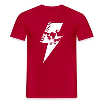 Live Wire Skull White - Men's T-Shirt - red - Front - AI Model Male 178 dark (178cm)