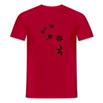 Fleurs, déco, fleur - T-shirt homme - rouge - Devant - AI Model Male 178 dark (178cm)