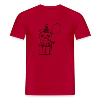 Party Hamster Birthday - Men's T-Shirt - red - Front - AI Model Male 178 dark (178cm)