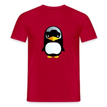 Penguin Cartoon Cute Pengu Animal Funny Comic 12 - Men's T-Shirt - red - Front - AI Model Male 178 dark (178cm)
