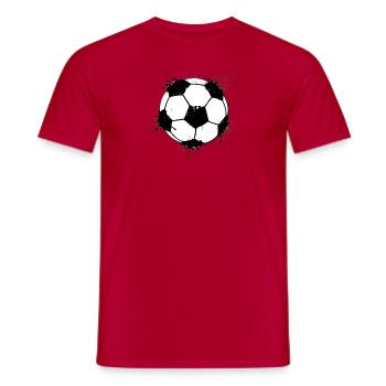 Fußball / Football (Grunge-Style) - Männer T-Shirt - Rot - Vorne - AI Model Male 178 dark (178cm)