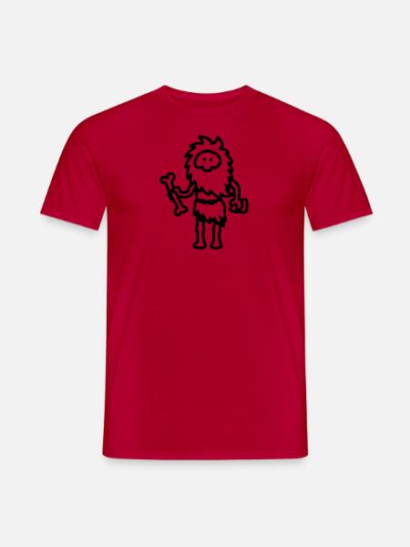 Caveman - line - Men's T-Shirt - red