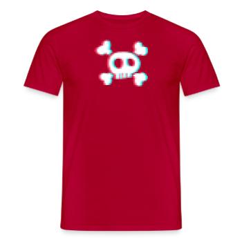 Mosaïque de crânes et d’os - T-shirt homme - rouge - Devant - AI Model Male 178 dark (178cm)