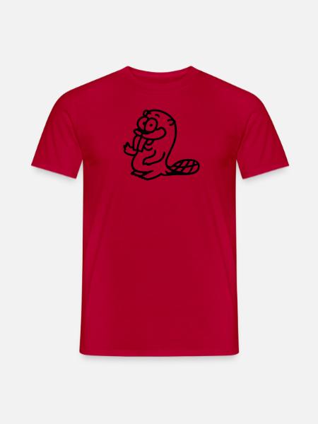Biber - line - Men's T-Shirt - red
