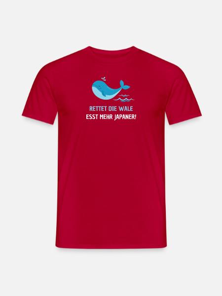 Rettet die Wale esst mehr Japaner! lustiger Spruch - Männer T-Shirt - Rot