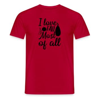 11 J’aime tomber par-dessus tout - T-shirt homme - rouge - Devant - AI Model Male 178 dark (178cm)