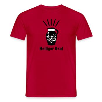 Bembel HeiligerGral - Das Frankfurter Original - Männer T-Shirt - Rot - Vorne - AI Model Male 178 dark (178cm)
