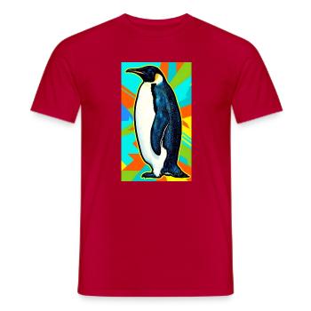 pingouin - T-shirt homme - rouge - Devant - AI Model Male 178 dark (178cm)