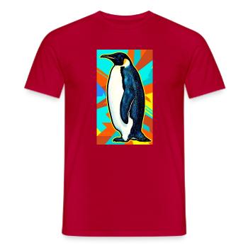 penguin - Men's T-Shirt - red - Front - AI Model Male 178 dark (178cm)