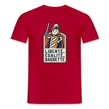 La baguette patriote 🇫🇷 - T-shirt homme - rouge - Devant - AI Model Male 178 dark (178cm)